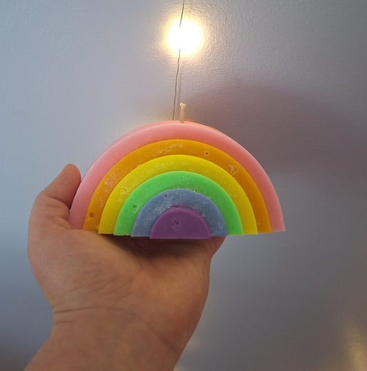 Bougie moulée Arc en ciel